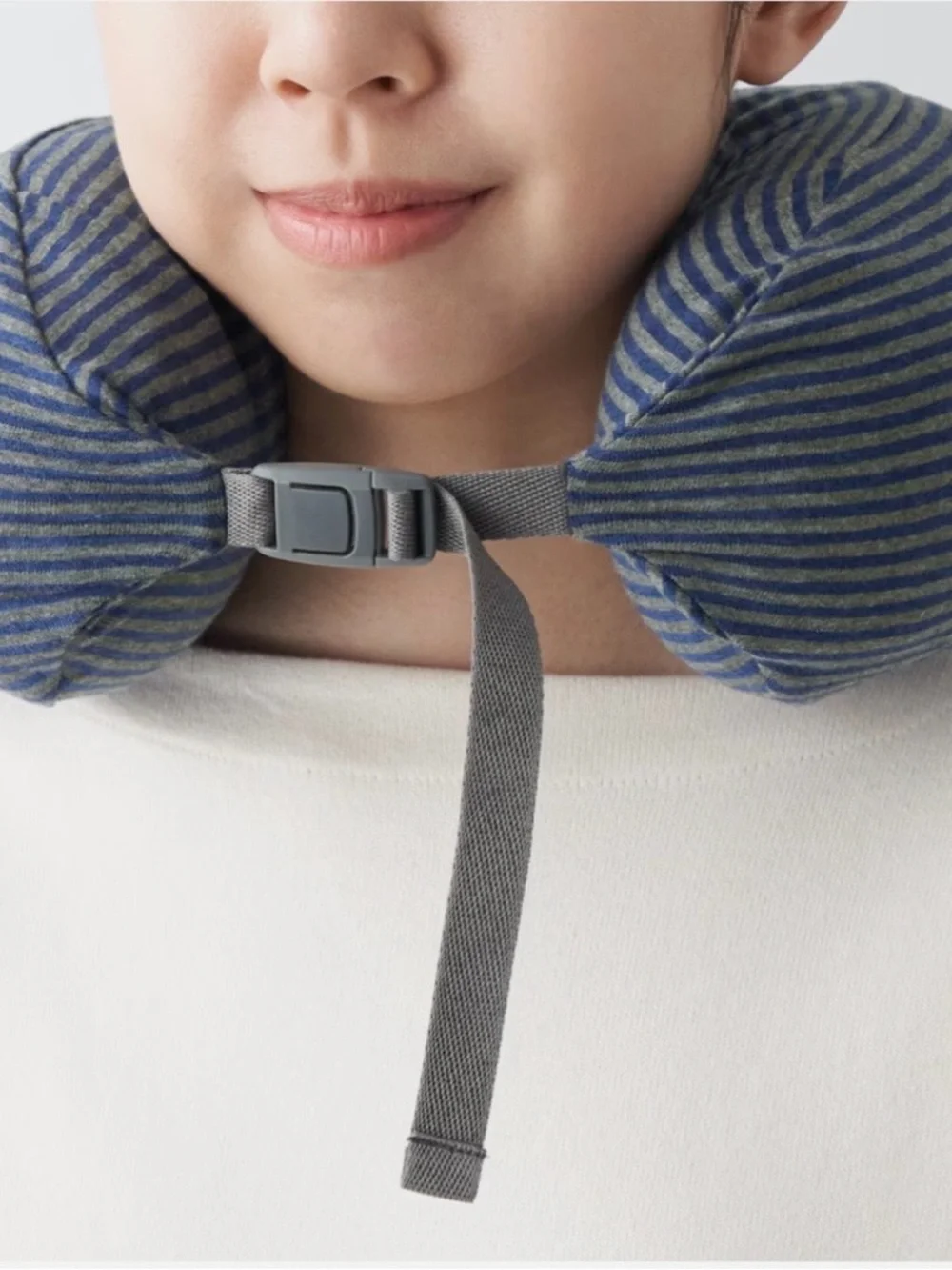 Muji Red Striped Travel Neck Pillow